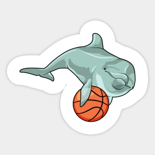 Dolphin with Basketball Sticker